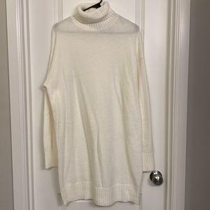 Cream Turtle Neck Sweater Dress Size Large